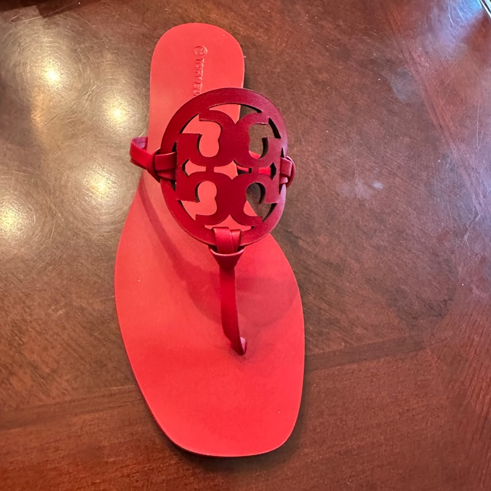 Tory Burch Red Miller Logo Thong Sandal